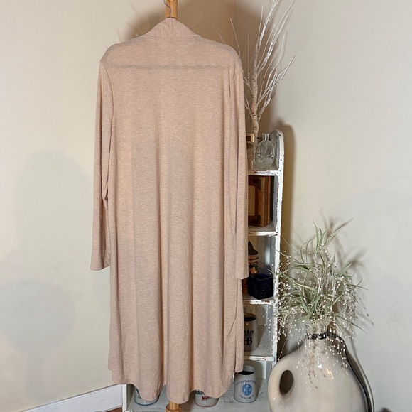 Jade By Jane XL Beautiful khaki EXTREMELY soft long cardigan.Waterfall front.EUC - Picture 6 of 6